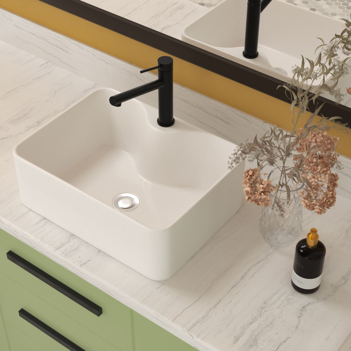 Modern Ceramic Rectangular Vessel Bathroom Sink With Sleek Design, photo 10 of 14
