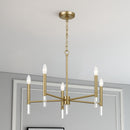 Courtyard Five Light Golden Brass Candle Light Chandelier