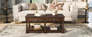 VIBE HAUS Farmhouse Wooden Coffee Table