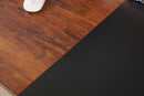 55-inch oversized computer desk, small study desk with wooden storage shelf, 2-layer industrial modern laptop desk with splicing board, (black and Rustic Brown)