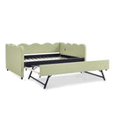 Gingham Daybed With USB Charging Port, Wave-Shaped Design by HouseOfZazla