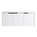 Contemporary Wall Mounted Bathroom Vanity With Resin Double Sink