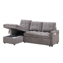 78.75" Reclining Sofa, Pull-Out Sofa Bed with USB and tape-c charging ports, L-Shaped Sectional Sofa with Reclining Storage and Arm Side Organizer Pocket Features, Living Room Comfort Sofa