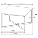 Volz - Square Coffee Table With Crisscross Base - White Marble