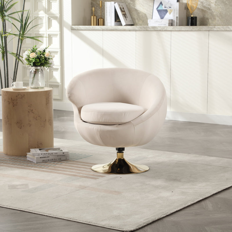 360 Degree Swivel Cuddle Barrel Accent Chairs, Round Armchairs with Wide Upholstered, Fluffy Fabric Chair for Living Room, Bedroom, Office, Waiting Rooms