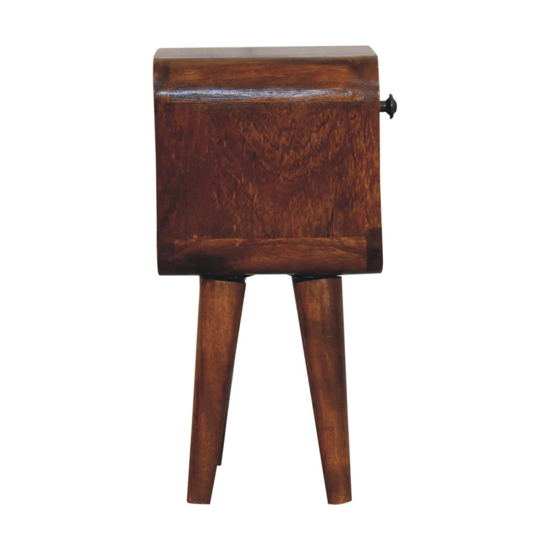 Solid Wood Extra Mini Chestnut Curve Lower Nightstand, photo 9 of 10