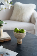 D6x6" Round Marble Pedestal Bowl