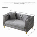 2 Seater Deep Seat Sofa With Button Nailhead, Square Arm by HouseOfZazla