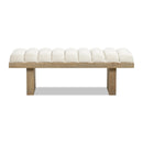 Bella - Upholstered Modern Accent Bench - Ivory White by HouseOfZazla