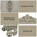 Sorina - Loveseat With 5 Pillows - Velvet, Fabric & Antique Gold