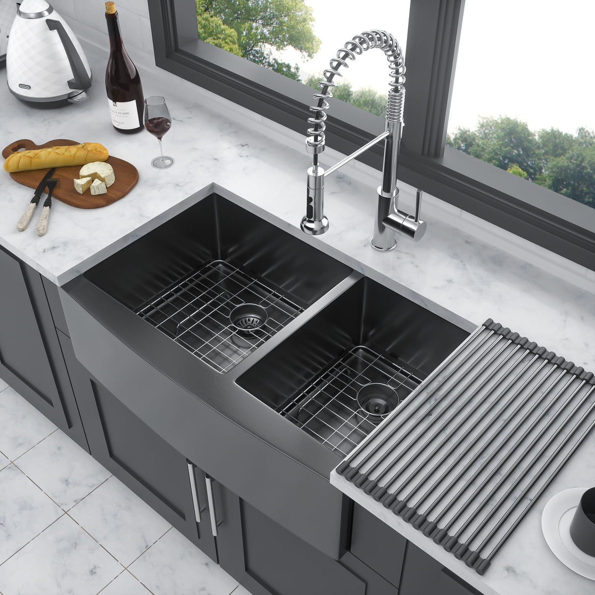 Double Bowl Farmhouse Sink, Stainless Steel Apron Front, photo 7 of 9