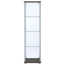 Bellatrix 3-shelf Clear Glass Curio Cabinet Cappuccino