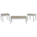 Quintara - 3 Piece Coffee Table Set - Natural / White