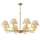 8-Light Rope and Fabric Shade Gold Chandelier by HouseOfZazla