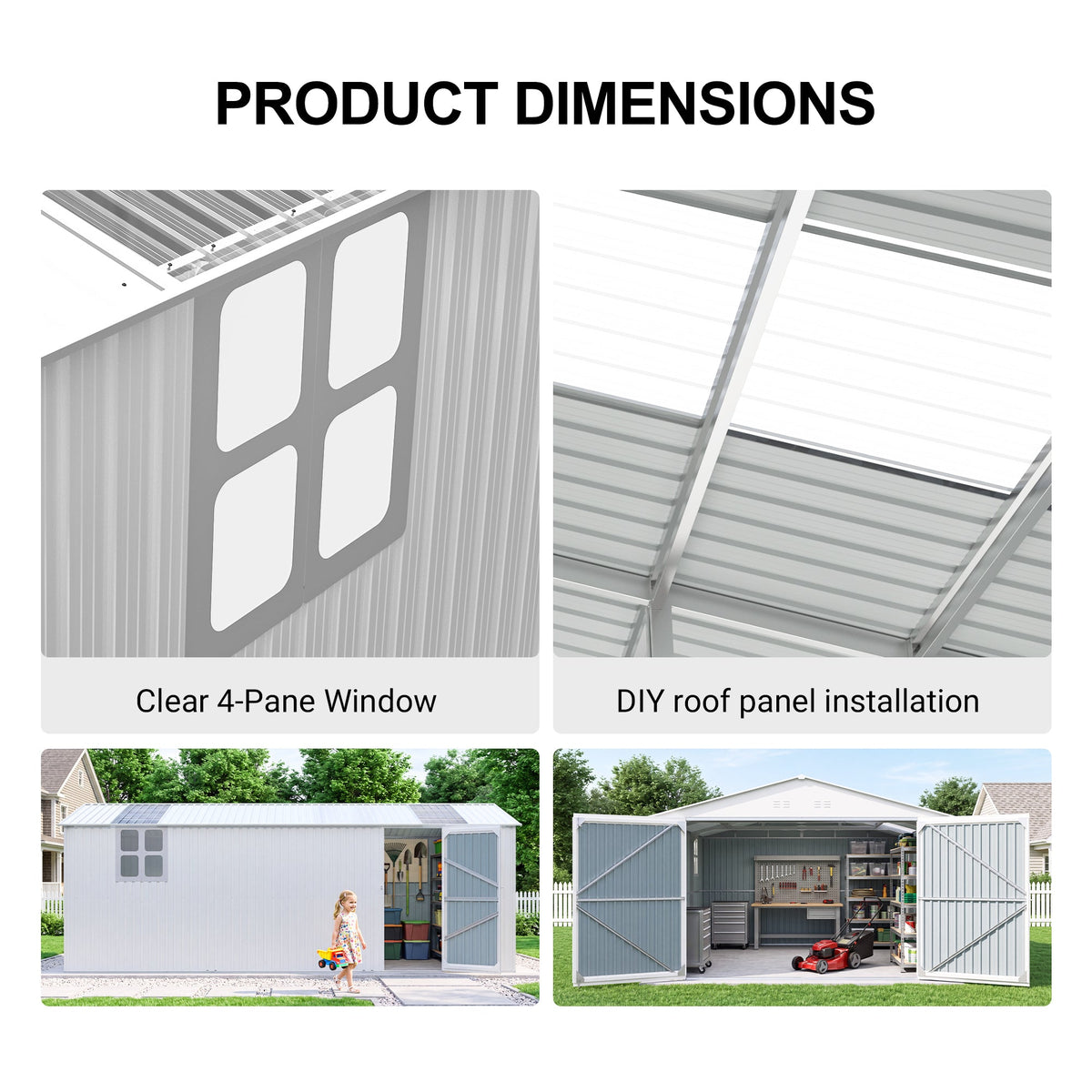 Outdoor Storage Shed 20x13 FT - Metal Garden Utility Shed, photo 5 of 10
