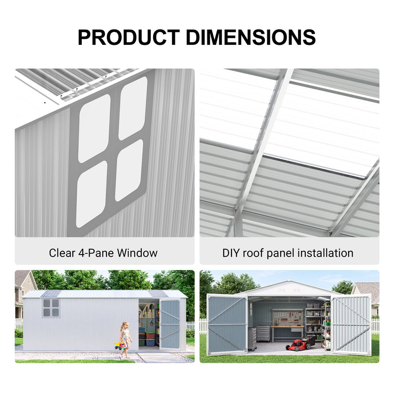 Outdoor Storage Shed 20x13 FT - Metal Garden Utility Shed, photo 5 of 10