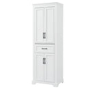 Freestanding Bathroom Vanity, Elegant Design With 4 Doors & 1 Drawer, Adjustable Shelves, Damping Hinges - White by HouseOfZazla