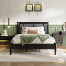 Solid Wood Queen Bed, Heavy Duty 500 lbs Support, No Box Spring Needed