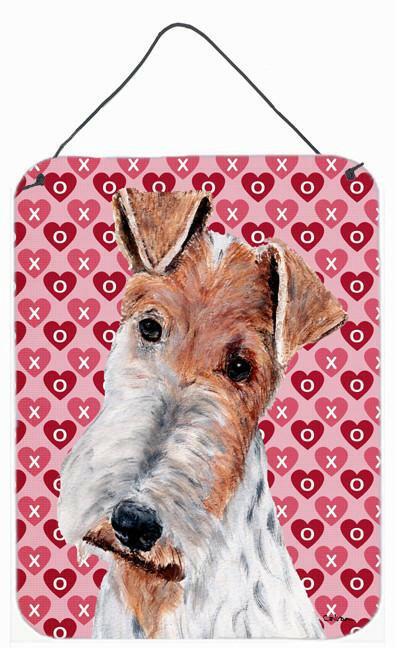 Wire Fox Terrier Hearts and Love Wall or Door Hanging Prints SC9700DS1216