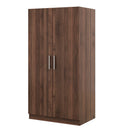 2 Door Wooden Wardrobe Armoire With 3 Storage Shelves - Brown by HouseOfZazla
