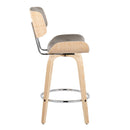 Lombardi - Mid Century Modern Fixed Height Counter Stool With Swivel With Round Footrest (Set of 2) by HouseOfZazla