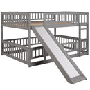 Low Bunk Bed With Slide, Fence And Ladder by HouseOfZazla