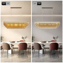 Modern Chandeliers for Dining Room, 54" Large Rectangle Gold Kitchen Chandelier Over Table