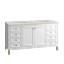 James Martin Chicago 60" Double Bathroom Vanity, Glossy White
