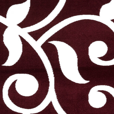 Sussex Home, Landing Rug, Slip Resistant Indoor Carpets Includes Adhesive Tape  2' x 3'-Floral Collection |Red&White