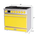 36 Inch Freestanding Custom Gas Range with 6 Sealed Burners Cooktop, Rapid Convection Oven, Natural Gas/LP Convertible - AK-G36N05A-3