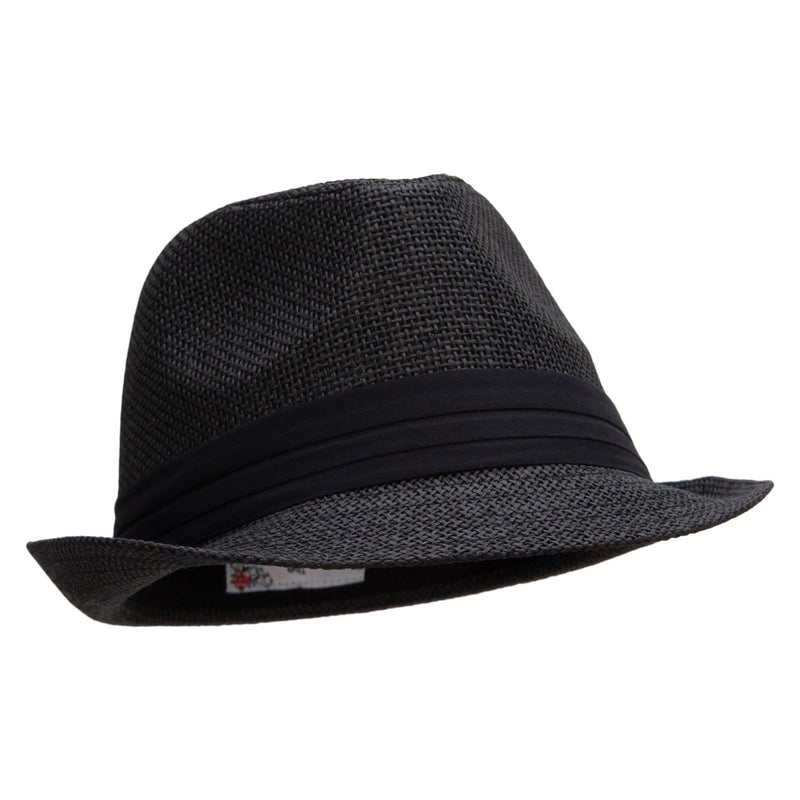 Big Size Paper Straw Fedora with Triple Pleated Band