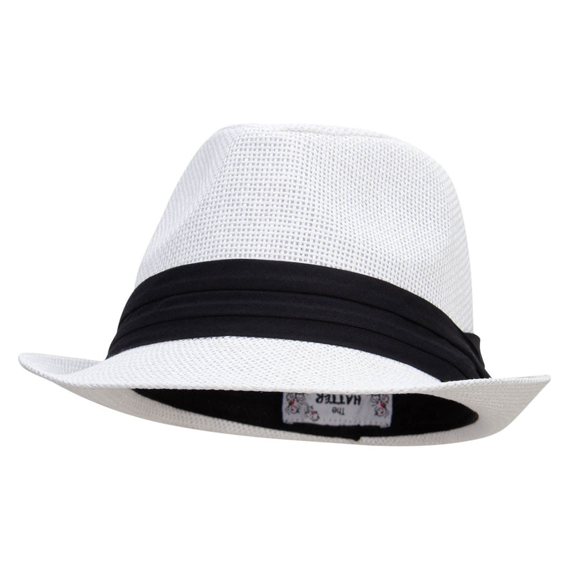 Big Size Paper Straw Fedora with Triple Pleated Band