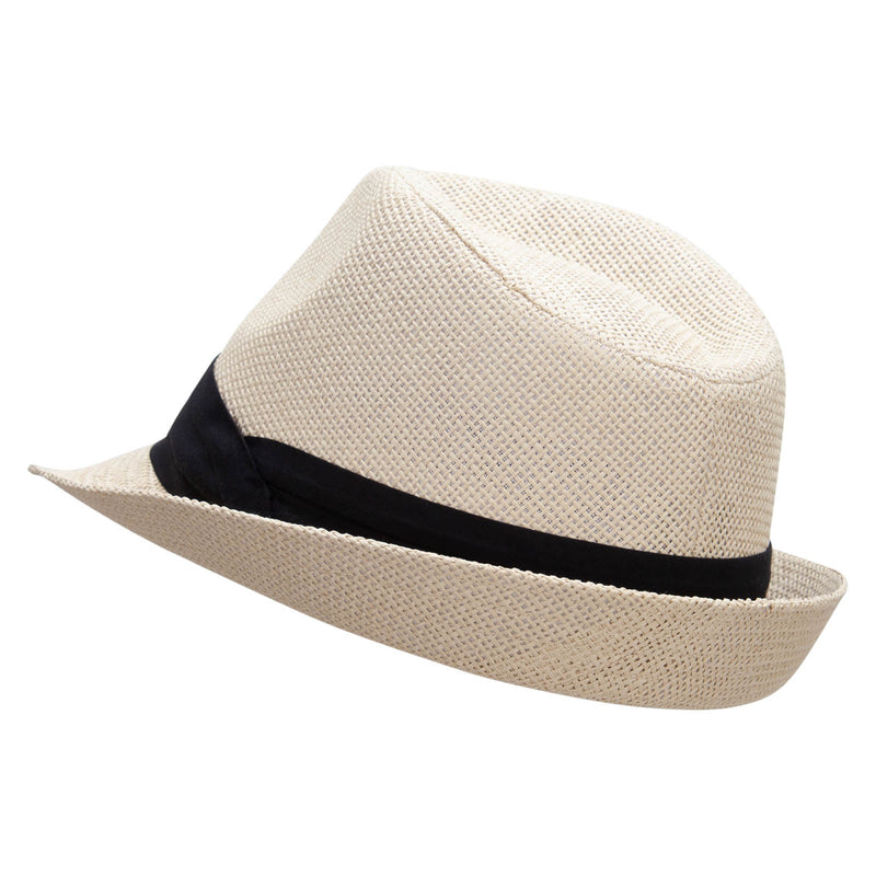 Big Size Paper Straw Fedora with Triple Pleated Band
