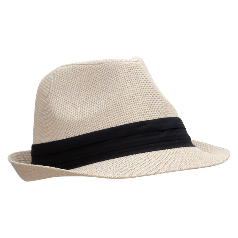 Big Size Paper Straw Fedora with Triple Pleated Band