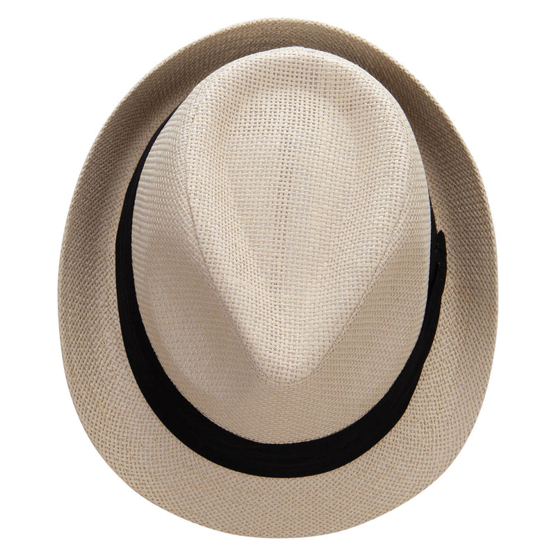 Big Size Paper Straw Fedora with Triple Pleated Band