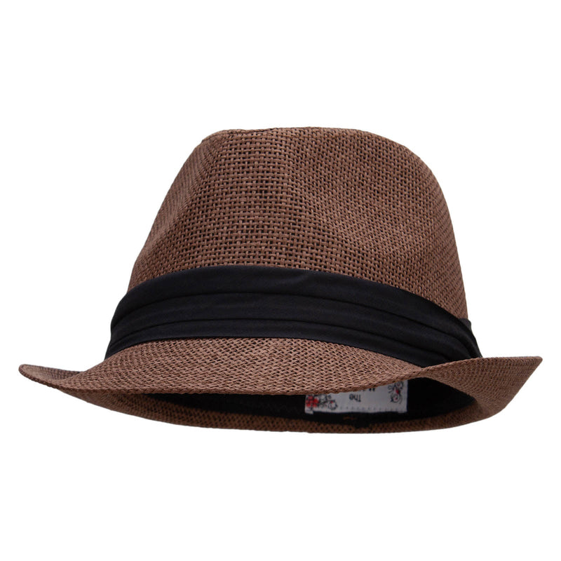 Big Size Paper Straw Fedora with Triple Pleated Band