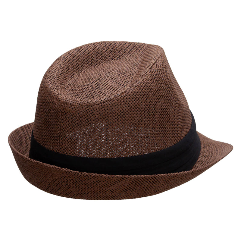 Big Size Paper Straw Fedora with Triple Pleated Band