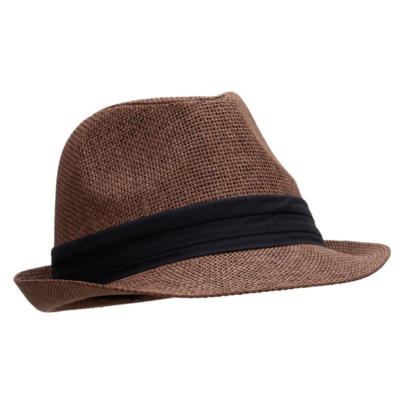 Big Size Paper Straw Fedora with Triple Pleated Band