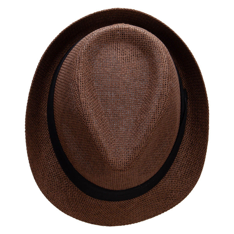 Big Size Paper Straw Fedora with Triple Pleated Band