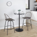 Riley - Claire Farmhouse Fixed Height Counter Stool With Swivel With Round Footrest (Set of 2) by Unique Piece Furniture