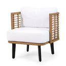 Outdoor Wicker Club Chair with Water Resistant Cushion - Brown by HouseOfZazla