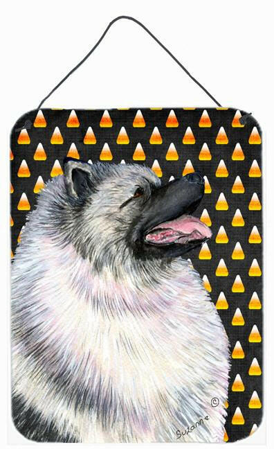 Keeshond Candy Corn Halloween Portrait Wall or Door Hanging Prints