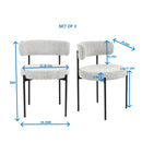 Burbank - Modern Round Boucle Dining Chairs (Set of 2) - Black / White by HouseOfZazla