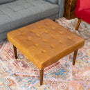 Mark - Tufted Square Genuine Upholstered Ottoman by HouseOfZazla