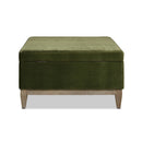 Knox - Square Storage Cocktail Ottoman - Olive Green by HouseOfZazla
