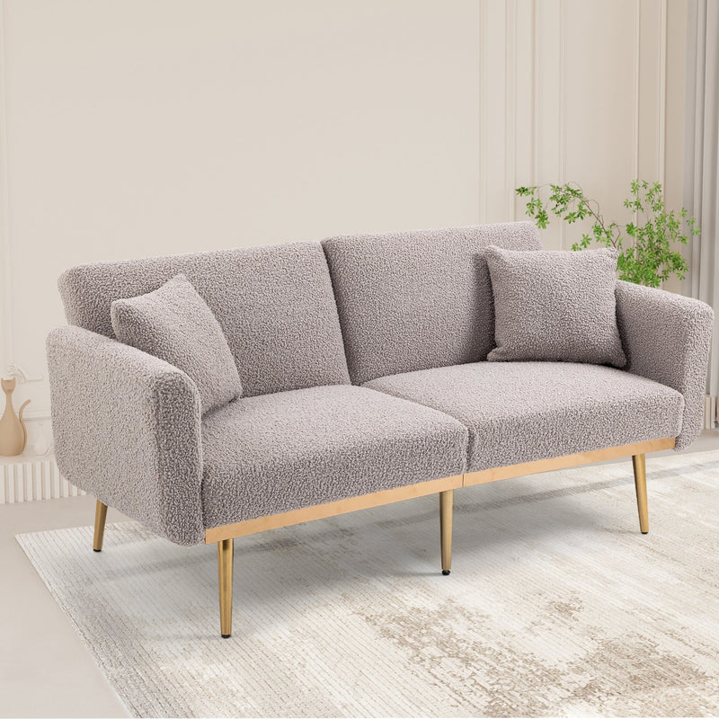 Walker Edison | Velvet Convertible Loveseat Sofa