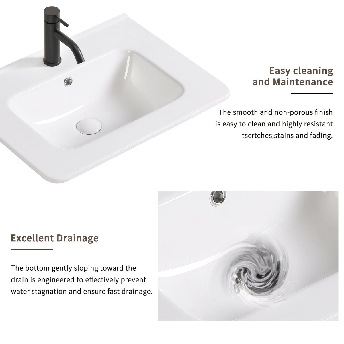 Vessel Sink Top With Overflow Drain - Milk White, photo 7 of 8