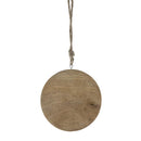 Wooden Hanging Circle With Snowflake Cut Christmas Ornaments (Set of 12)
