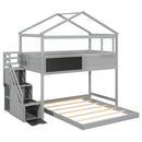 House Style Bunk Bed With Storage Staircase And board by Unique Piece Furniture
