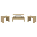 Canoga 3-piece Lift Top Cocktail Coffee Table Set Light Oak